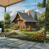 2D плоскость 1 домик в деревне подходит для гостиной как место для комнат молодежи украшение двора
