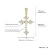 Vintage Cross Pendant Necklace Full Zircon Minimalist Jewelry Everyday Wear