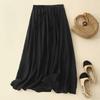 Летняя новинка, юбка из перекрученного черного цвета из рами, полуоблегающая, свободная, с узкой талией, универсальная юбка из рами