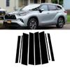 8Pcs For Toyota Highlander 2020 -2022 Window Pillar Posts Door Trims Car Exterior Decoration Stickers Accessories Styling