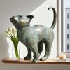 Yousheng Retro Cat Figurine Resin Cat with Butterfly Statue Indoor Outdoor Artistic Cat Sculpture for Bookshelves Gardens Offices Decoration