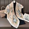 1116 new simple and elegant national style flower 91 large square scarf women's spring and summer foreign style decorative silk scarf thin fashion s