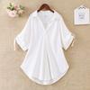 Женские топы однотонные классные повседневные женские свободные блузки с V-образным вырезом