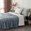 Soft Double-Layer Fleece Blanket Bed Sofa Winter Thick Warm Throw In Solid Colors