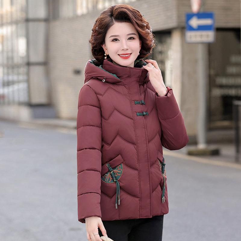 Chinese style mother cotton-padded jacket, foreign style down cotton-padded clothing, new winter clothing for the elderly women, short down cotton-pad