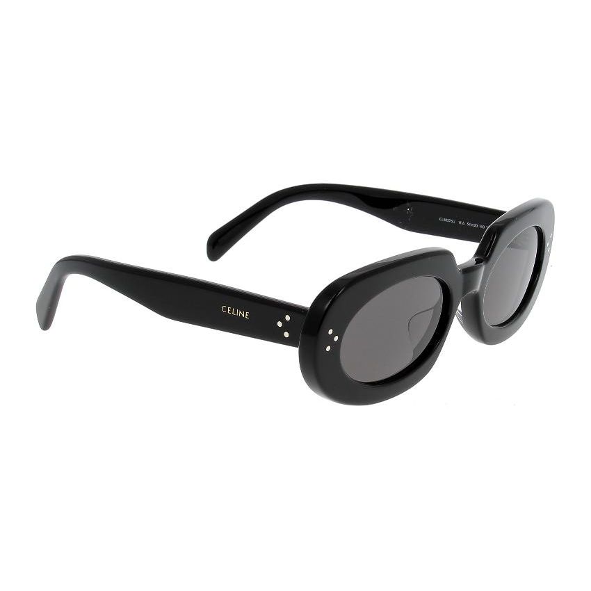 Celine Solid Design Oval Sunglasses Women sunglasses Black CL40276U.