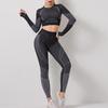 Trendy European & American Long Sleeve Crop Top with High-Waist Hip-Lifting Yoga Pants
