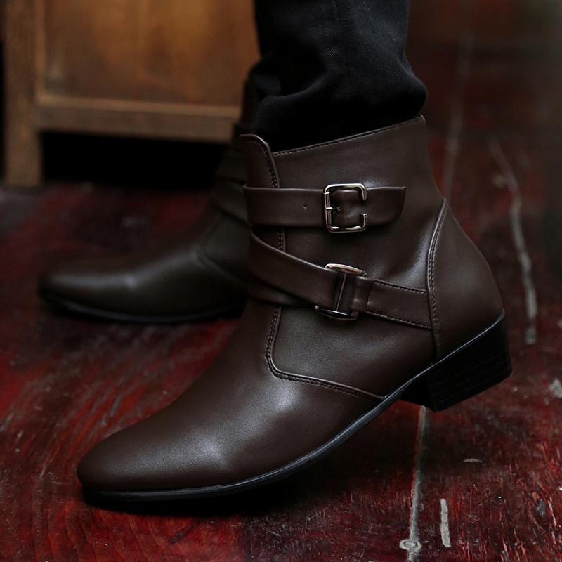 Fashion Fashion Chelsea Boots Men White Leather Boots Men High Top Shoes For Men British Style Boots M