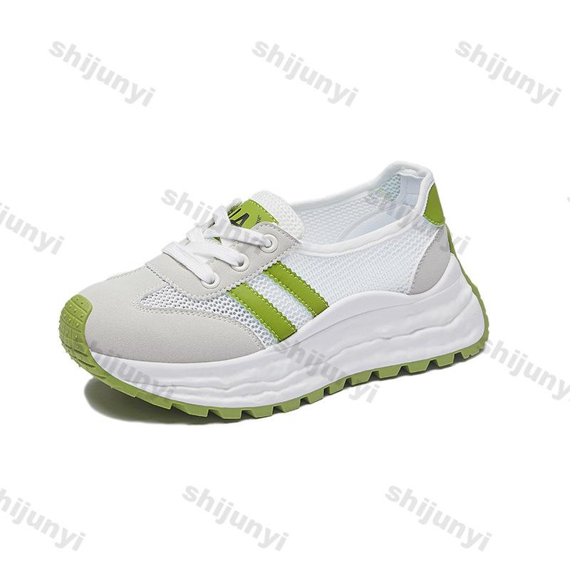 Модные женские массивные кроссовки 2025 Лето Уличные Сетчатые Дышащие Удобные Спортивные обувь Модные На шнуровке Увеличивающие рост Повседневная обувь