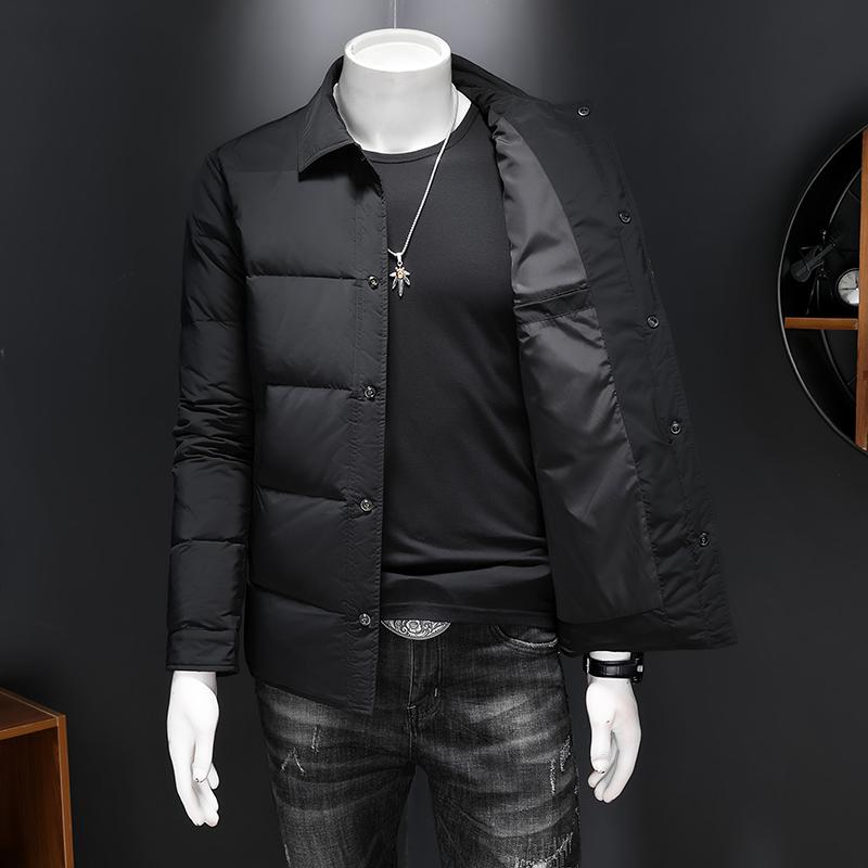 Minglu White Duck Down Men's Jackets Autumn Winter Solid Color Single Breasted Casual Down Male Coats Man Overcoat 4XL