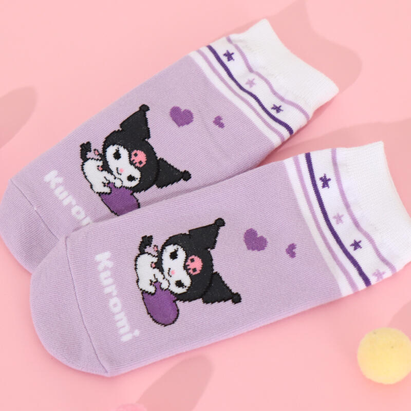 Детские короткие носки Kuromi с сердцем (1 пара)