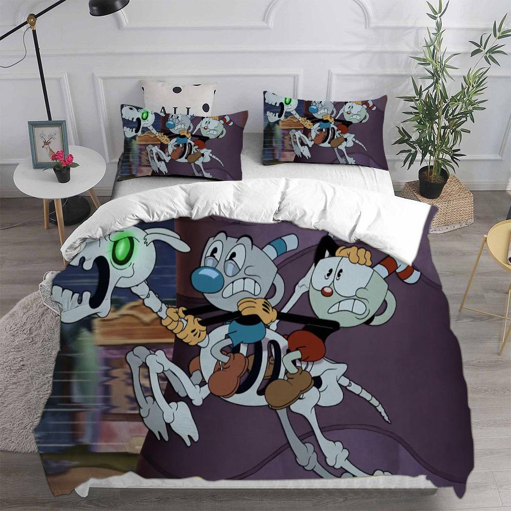 Новый 3D Принт Игра Мультяшный Cuphead Постельное Белье Комплекты Одеяло Стеганое Покрывало На Кровать Пододеяльник Наволочка 2-3 Предмета Комплекты Детский Взрослый Размер
