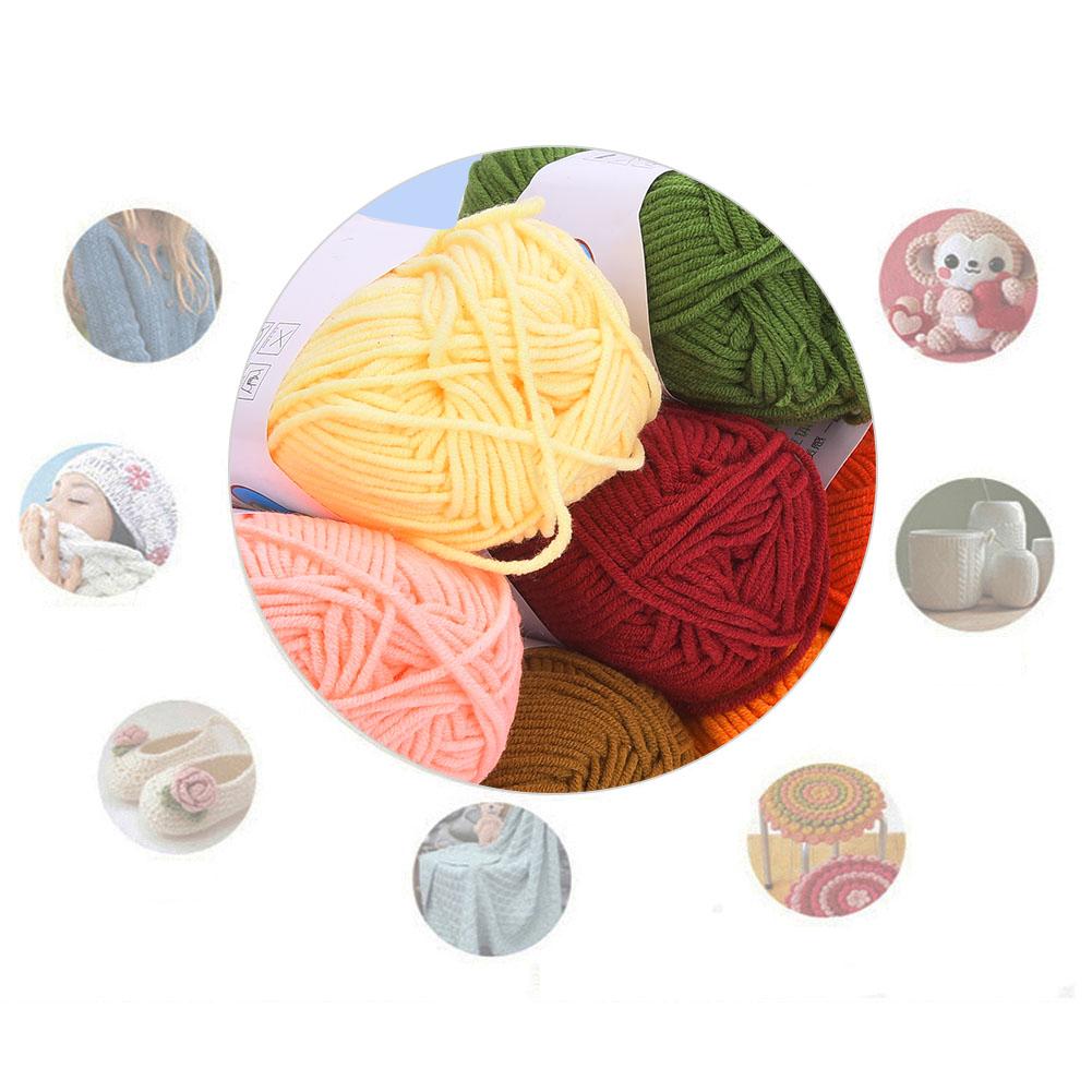 12 Colors Milk Cotton Yarn Crochet Cotton Knitting Thread Soft Warm Baby Yarn