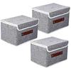 Large Foldable Storage Box With Lid  Collapsible Fabric Storage Box  Storage Basket Cube Organiser Bins With Sturdy Handles For Shelf  Wardrobe  Close