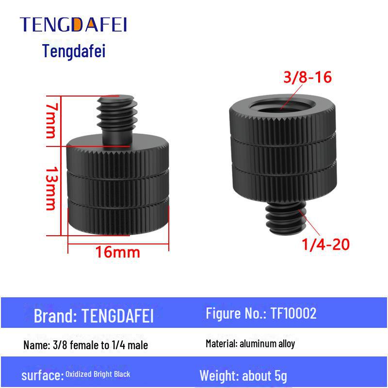 Адаптер для штатива с креплением на стойку для освещения и поворота камеры с резьбой 1/4" на 3/8" на M4/M5/M6/M8