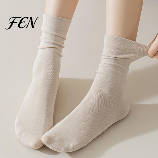 Versatile Commuter Style Socks Crew for Women, Solid Color Mid-calf Socks, Non-binding Lightweight Breathable Hosiery Daily Yoga And Sports,