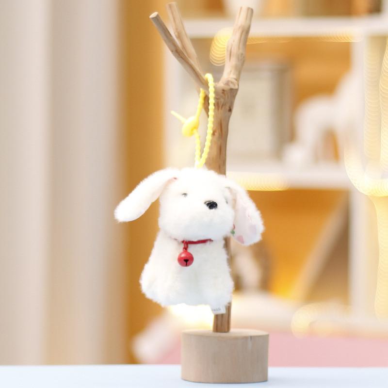 Dog Bell Plush Toy Keychain Stuffed Doll Animal Cartoon Pendant Gift Decoration