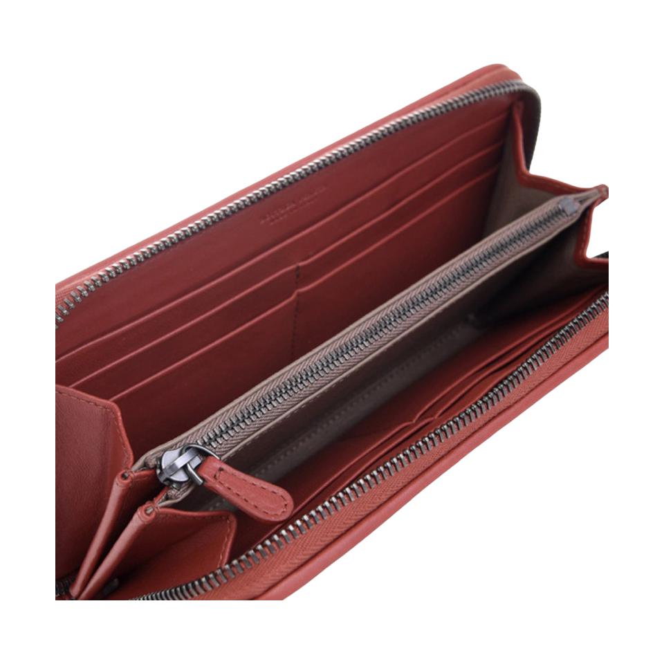 Bottega Veneta Handwoven Lambskin Wallet Men wallet Brick-Red 114076-V001N-6329