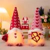 Valentine's Day Luminous Doll, Home Decoration Gift, Holding Flowers And Love Knitted Luminous Doll