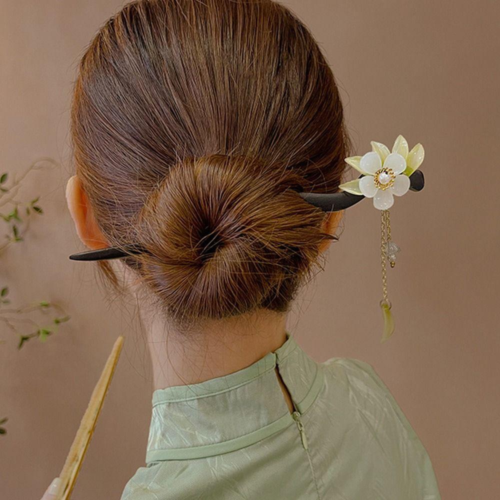 Handmade Hair Styling Tools Wooden Jewelry Accessories Hairpin Hair Clips Tassel Hair Sticks