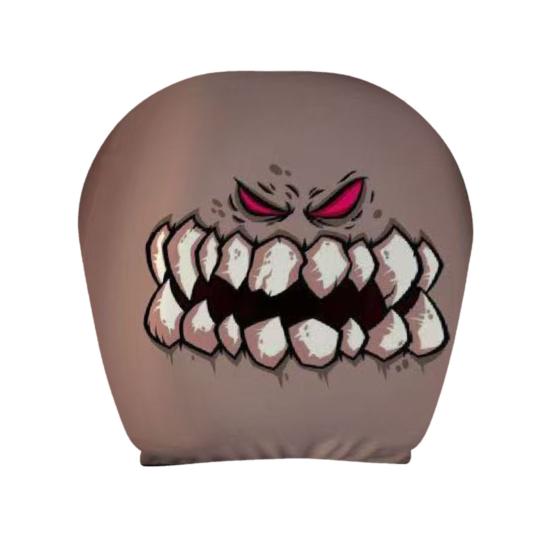 Skull Car Headrest Covers Spooky Print Auto Seat Head Rest