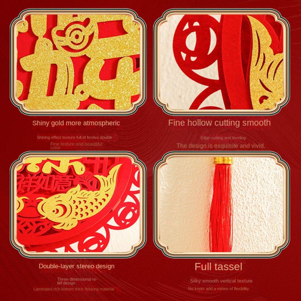 With Tassels Chinese New Year Decoration Flocking Spring Festival Tassel Pendant Chinese New Year