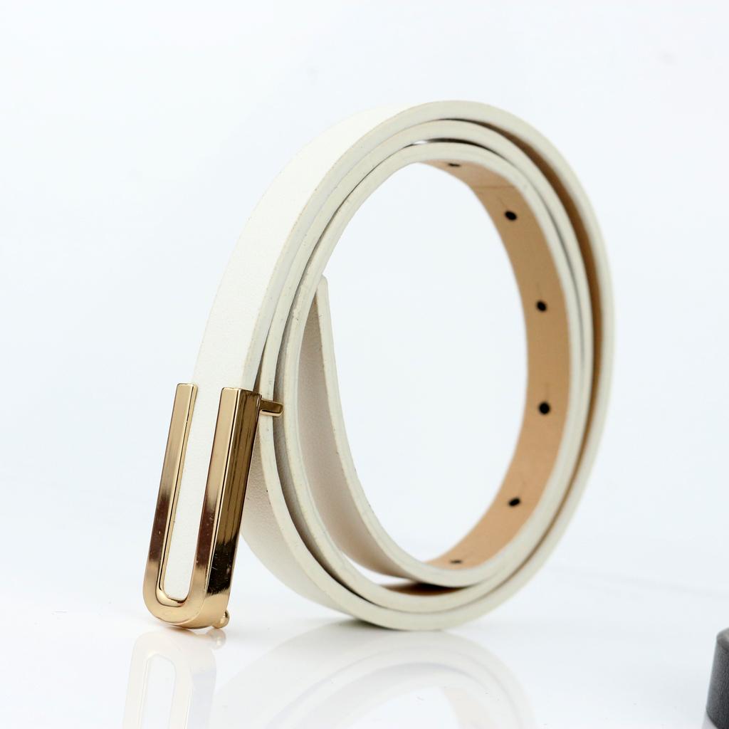 100 см модный и универсальный черный кожаный тонкий ремень для женщин, декоративный нарядный простой корейский стиль костюм белый маленький ремень