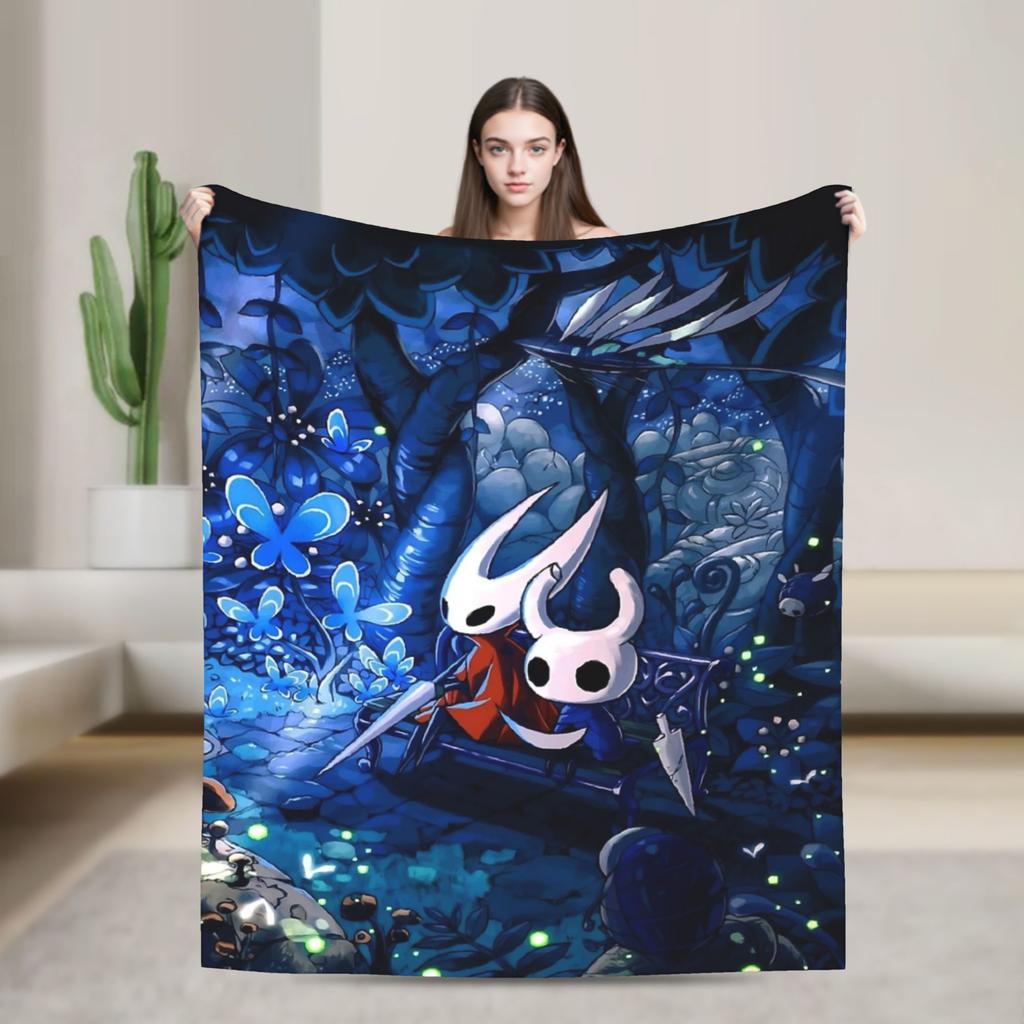 Hollow Knight Silksong Blanket Fuzzy Funny Warm Throw Blankets for Bedding Lounge Decoration
