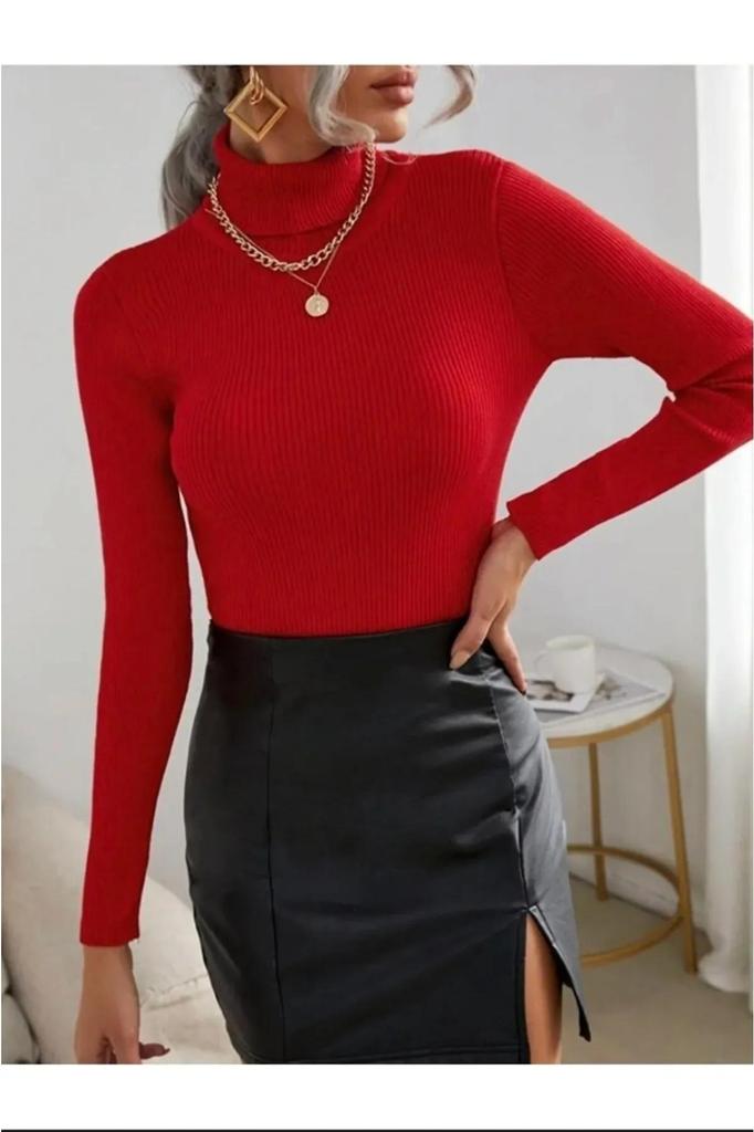 Женская хлопковая водолазка на бретельках, облегающий свитер с высоким воротником