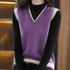 Вязаный свитер-жилет с V-образным вырезом, повседневный однотонный топ без рукавов для осени и зимы, женская одежда