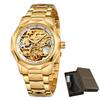 FORSINING Automatic Watches for Men Luxury Design Diamond Skeleton Tourbillon Mechanical Stainless Steel Strap Male Wristwatches