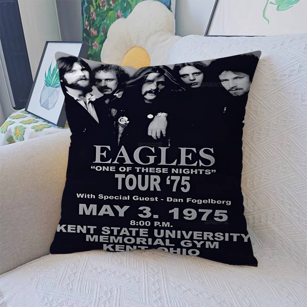 E-Eagles Band Singer Retro Pillow Case Cushion Cover Car Throw Pillow Case For Sofa Car Christmas Gift 40x40cm 45x45cm