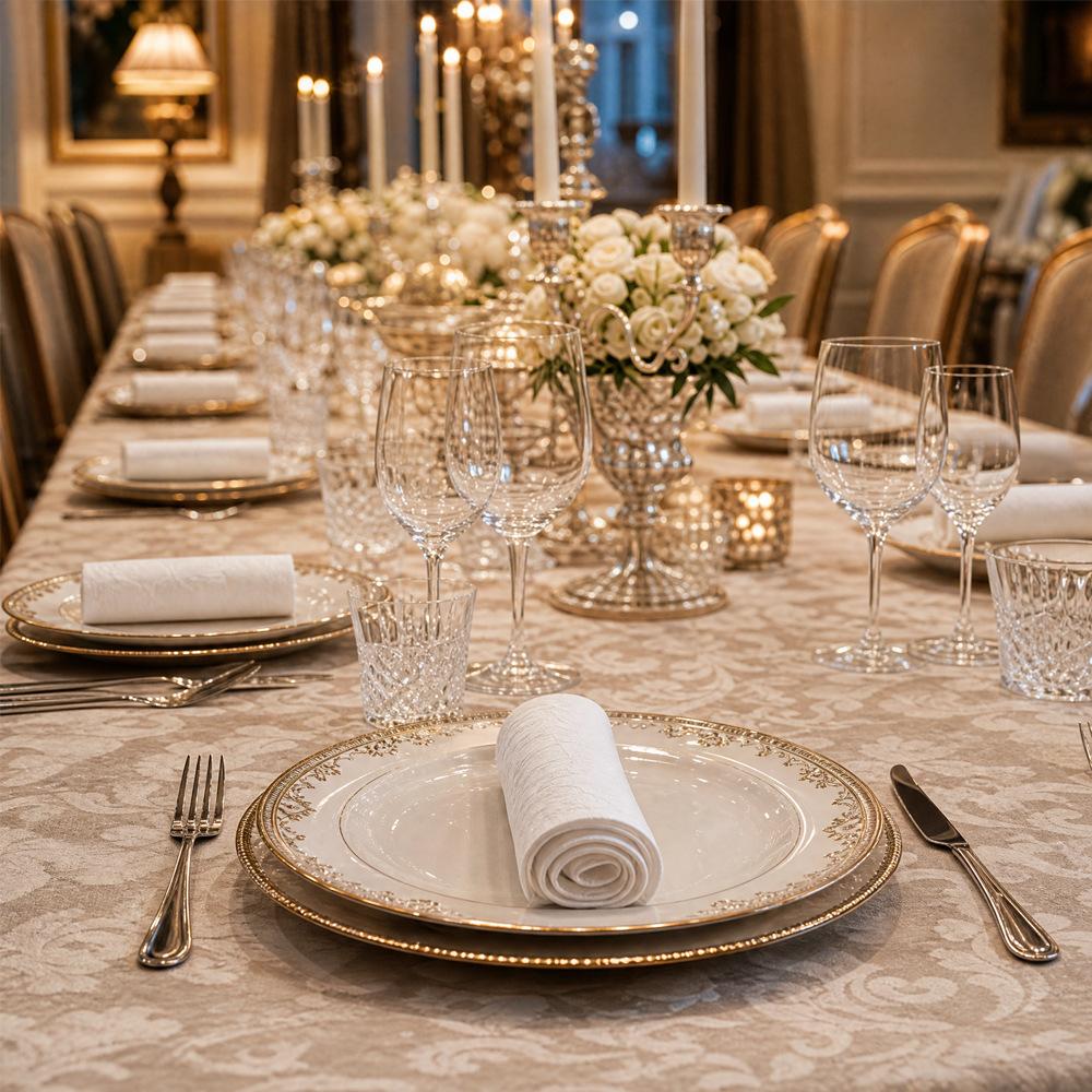 European jacquard fabric napkin elegant and durable easy to fold table decorative napkin household wedding banquet restaurant napkin