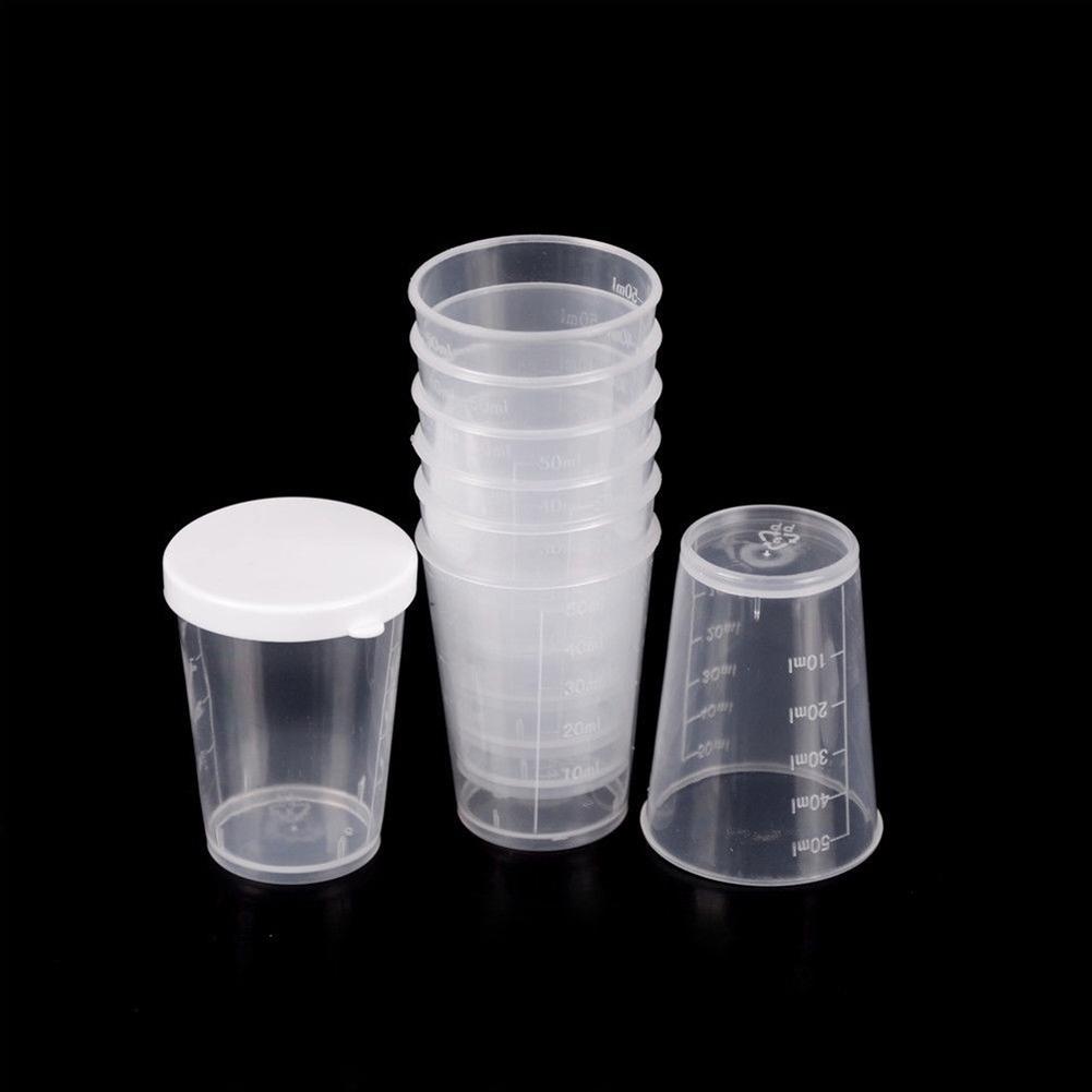 Measuring Cups Transparent With White Lids Cap 10pcs Container