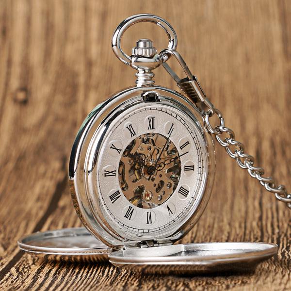 Мужские карманные часы на цепочке, в винтажном стиле