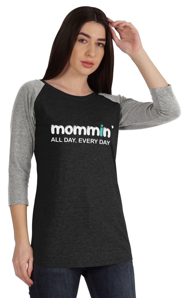 Inkmeso Футболка Mommin All Day Every Day Футболка с рисунком Mom Life Летняя футболка