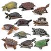 Фигурка амфибии и рептилии из разных стран - Каймановая черепаха, Красноухая черепаха, Мускусная черепаха, Китайская мягкотелая черепаха - Игрушка