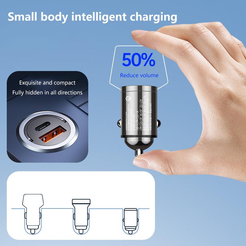 Автомобильное зарядное устройство 100 Вт, двухпортовый адаптер для супербыстрой зарядки, быстрая зарядка Pd Qc 3.0 для iPhone, Samsung, Xiaomi, Huawei, автомобильный адаптер