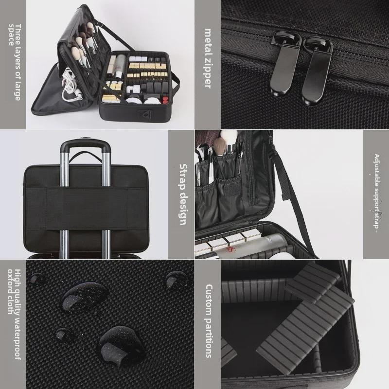 Вместительная многослойная косметичка-органайзер