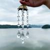 1pc Metal Hexagonal Cap Crystal Wind Chime Hanging Decoration, Can Be Used As Background Decoration for Study, Living Room, Bedroom