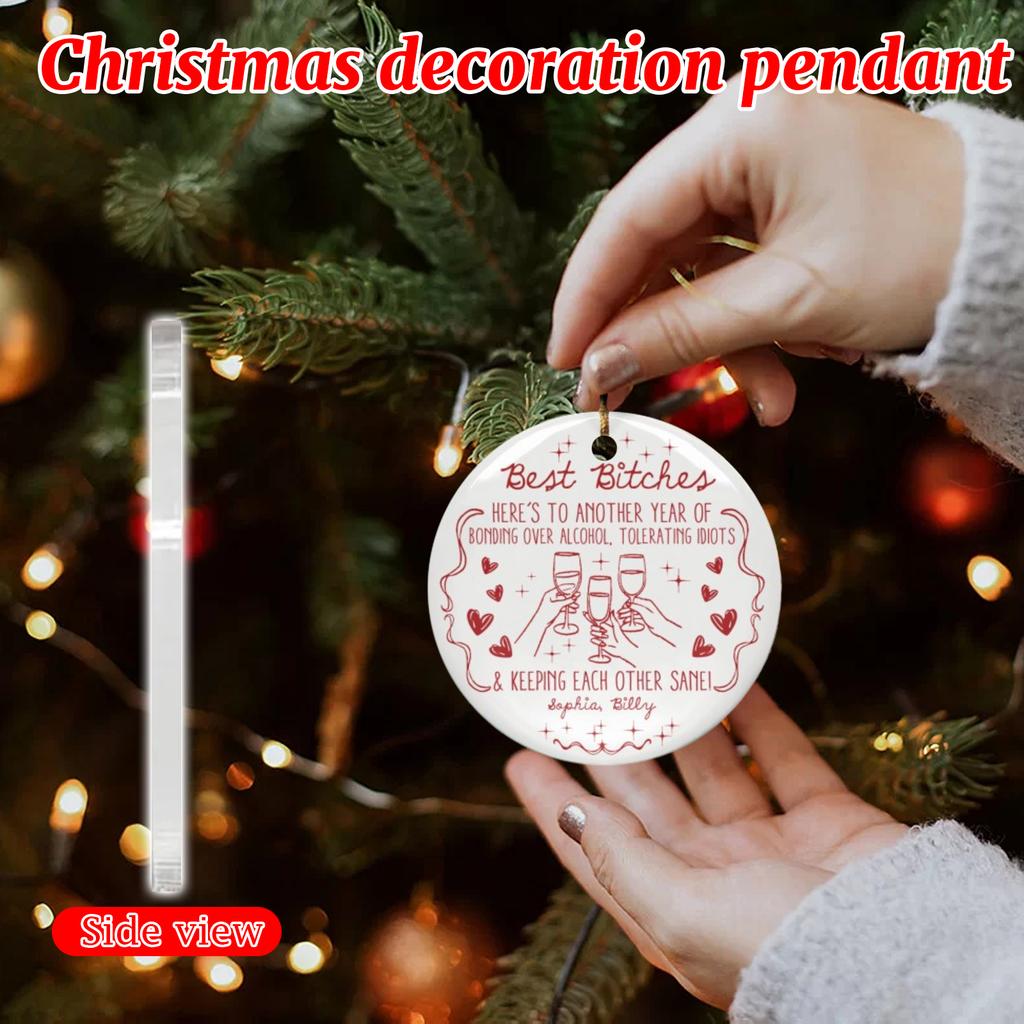 2D Christmas Decoration Pendant Christmas Tree Tag Theme Party Crafts Ornament