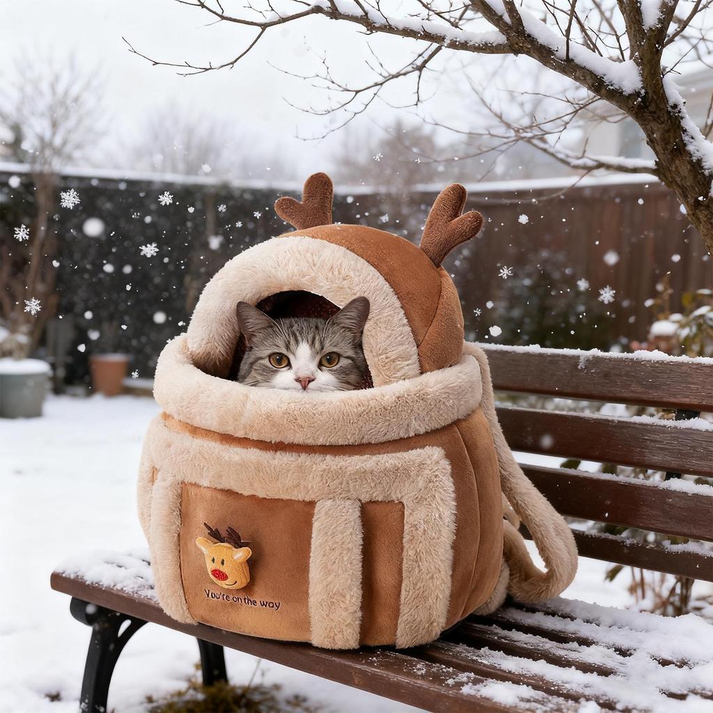 Маленькая сумка-переноска для питомцев кошек собак плюшевый рюкзак зимнее теплое гнездо котенок щенок подвесная на грудь портативные переноски для путешествий на открытом воздухе