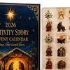 Daily Surprise Countdown Set 2026 Nativity Story Christmas Advent Calendar, 24 Days Calendar Ornaments for Tree with 2D Acrylic Religious Keepsake