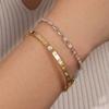 2PCS French Stainless Steel Bracelet Set For Women High Quality Shiny Zircon 18K Gold-plated Not Fading Bracelet Jewelry Gifts