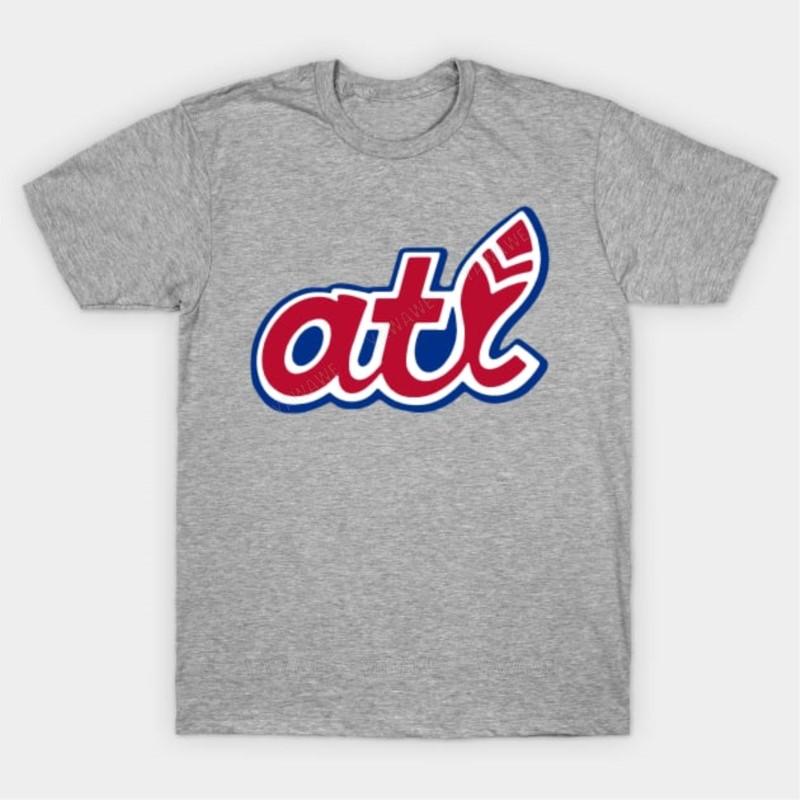 Adult tee tops teenager teeshirt ATL VINTAGE BASEBALL T Shirt brand casual short sleeve for Unisex Oversized Unisexs summer tshirt