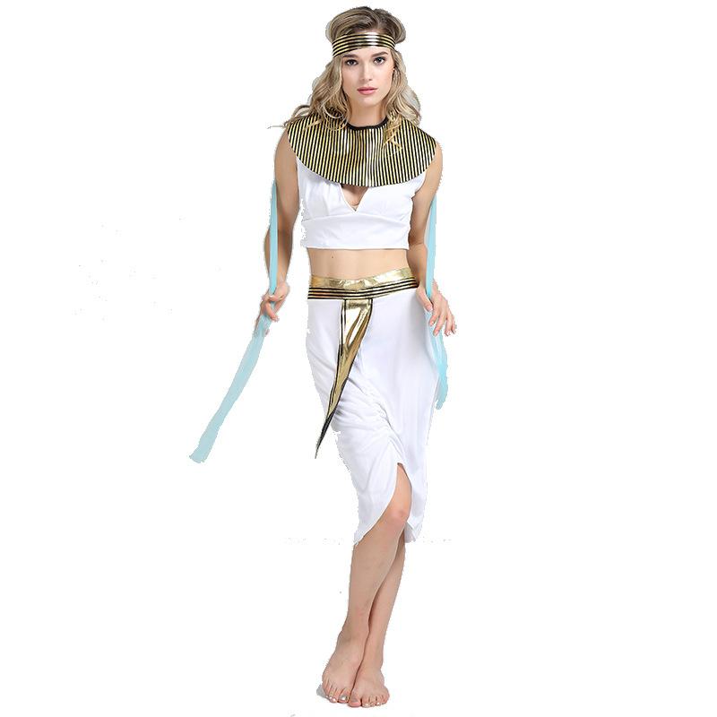 Cosplay Halloween Nile King Greek Princess Costume, Adult Male COS Ancient Egyptian Pharaoh Cleopatra Robe Dress