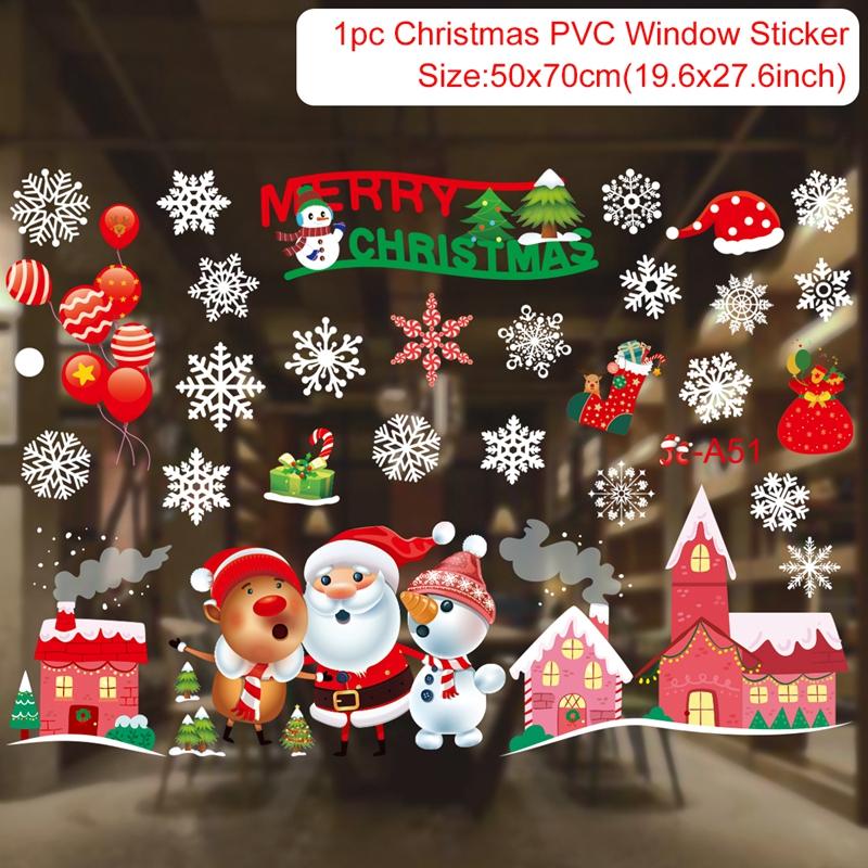 Christmas Window Sticker Merry Christmas Decorations For Home 2026 Cristmas Ornament Xmas Navidad Natal Gifts New Year 2026