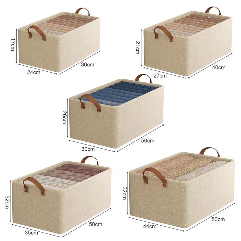 1pc Clothes Storage Basket Oxford Cloth Clothes Hand-held Storage Box Foldable Storage Box with Steel Frame Wardrobe Organizer