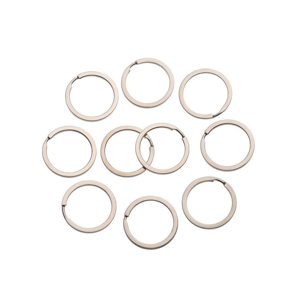10Pcs/Pack 25/28/30/32mm Clasps Pocket Keychain Split Key Ring Stainless Steel Chain Loop