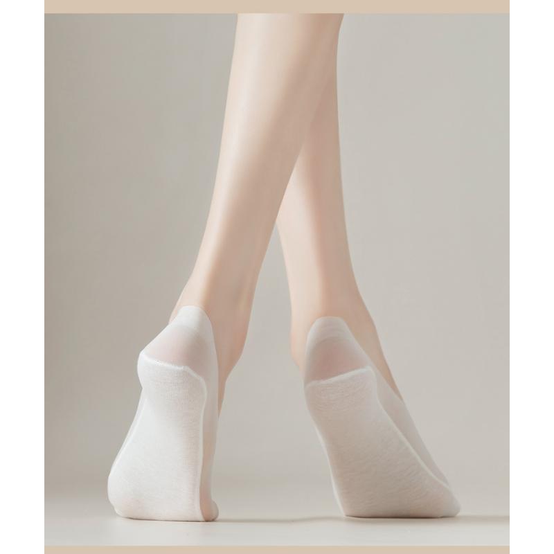 5 пар летних невидимых силиконовых противоскользящих носков, ультратонкие дышащие носки без показа, однотонные низкие носки-лодочки из ледяного шелка